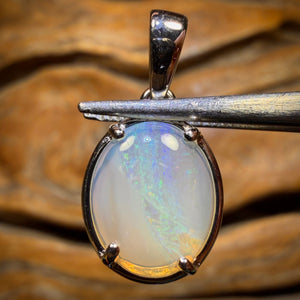 Sterling Silver - Solid South Australian Crystal Opal Pendant