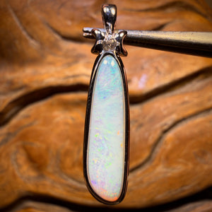 Sterling Silver - Solid South Australian Crystal Opal Pendant