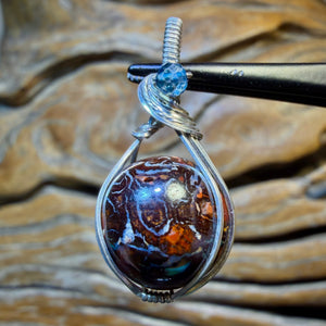 Sterling Silver - Yowah Nut Opal Bead Pendant
