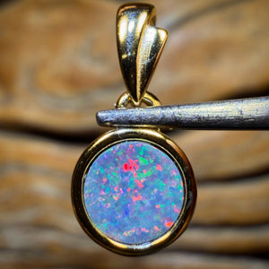 Sterling Silver Gold Plated - Queensland Boulder Opal Doublet Pendant