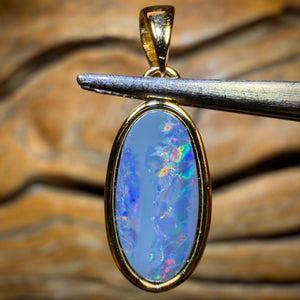 Sterling Silver Gold Plated - Queensland Boulder Opal Doublet Pendant