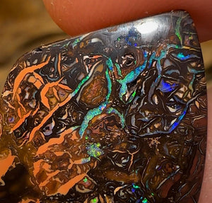 31.8cts - Spot the picture! Queensland Boulder Australian Opal. Wow Tribal Pattern - Opal Whisperers