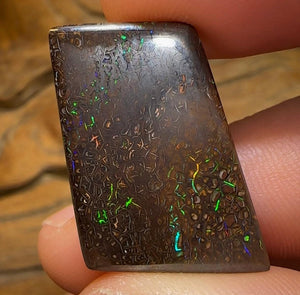 24.5cts - Electric Black Tribal Queensland Boulder Australian Opal.  - Opal Whisperers