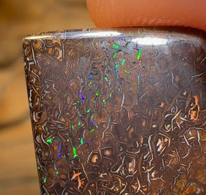 24.5cts - Electric Black Tribal Queensland Boulder Australian Opal.  - Opal Whisperers