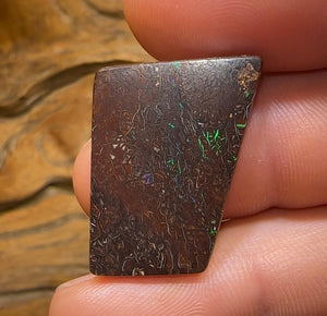 24.5cts - Electric Black Tribal Queensland Boulder Australian Opal.  - Opal Whisperers