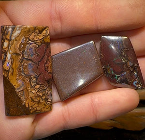 122.7cts - 3x Queensland Boulder Opal Parcel - Opal Whisperers