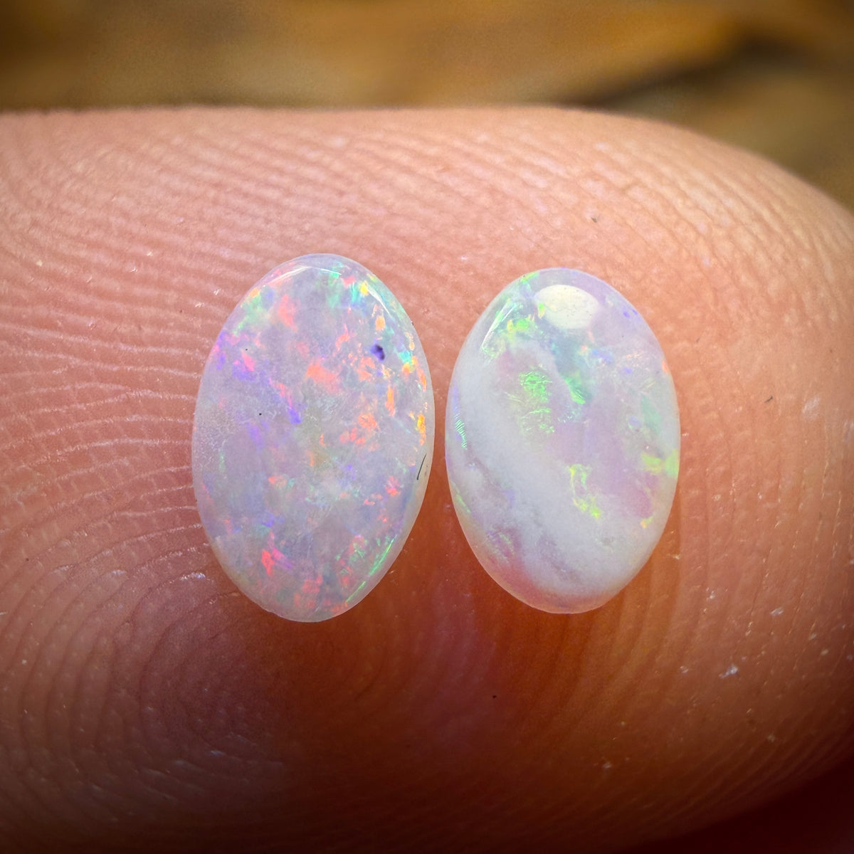0.3cts - South Australian White Opal Pair