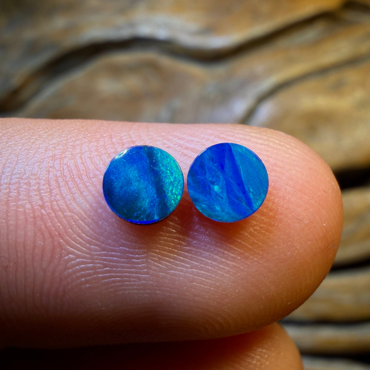 0.6cts - Australian Boulder Opal Doublet Pair