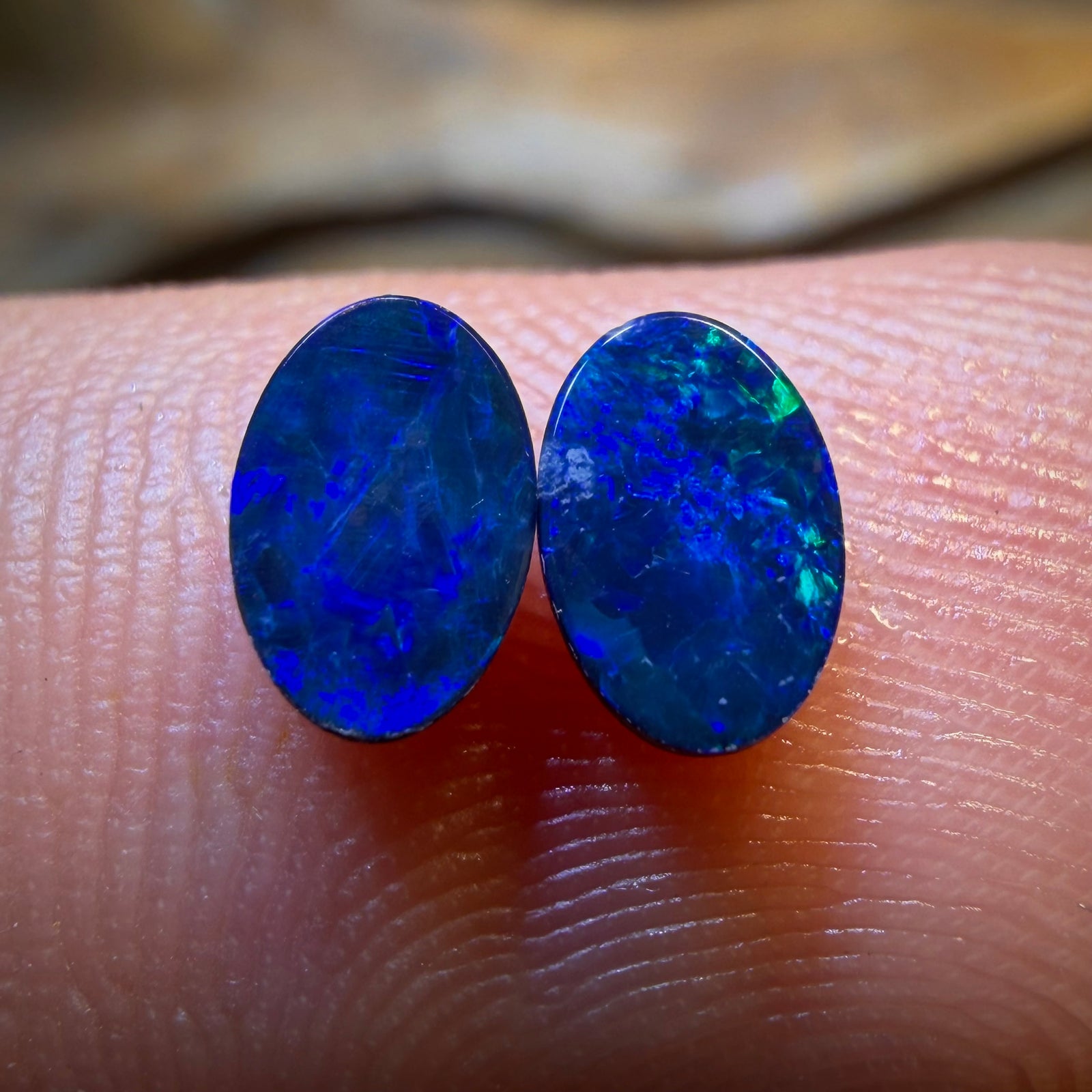 0.72cts - Australian Boulder Opal Doublet Pair