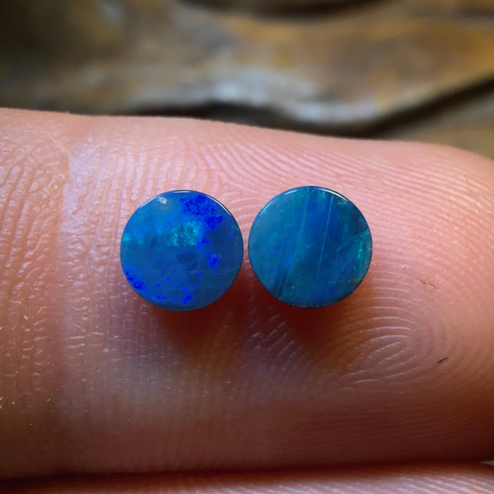 0.8cts - Australian Boulder Opal Doublet Pair