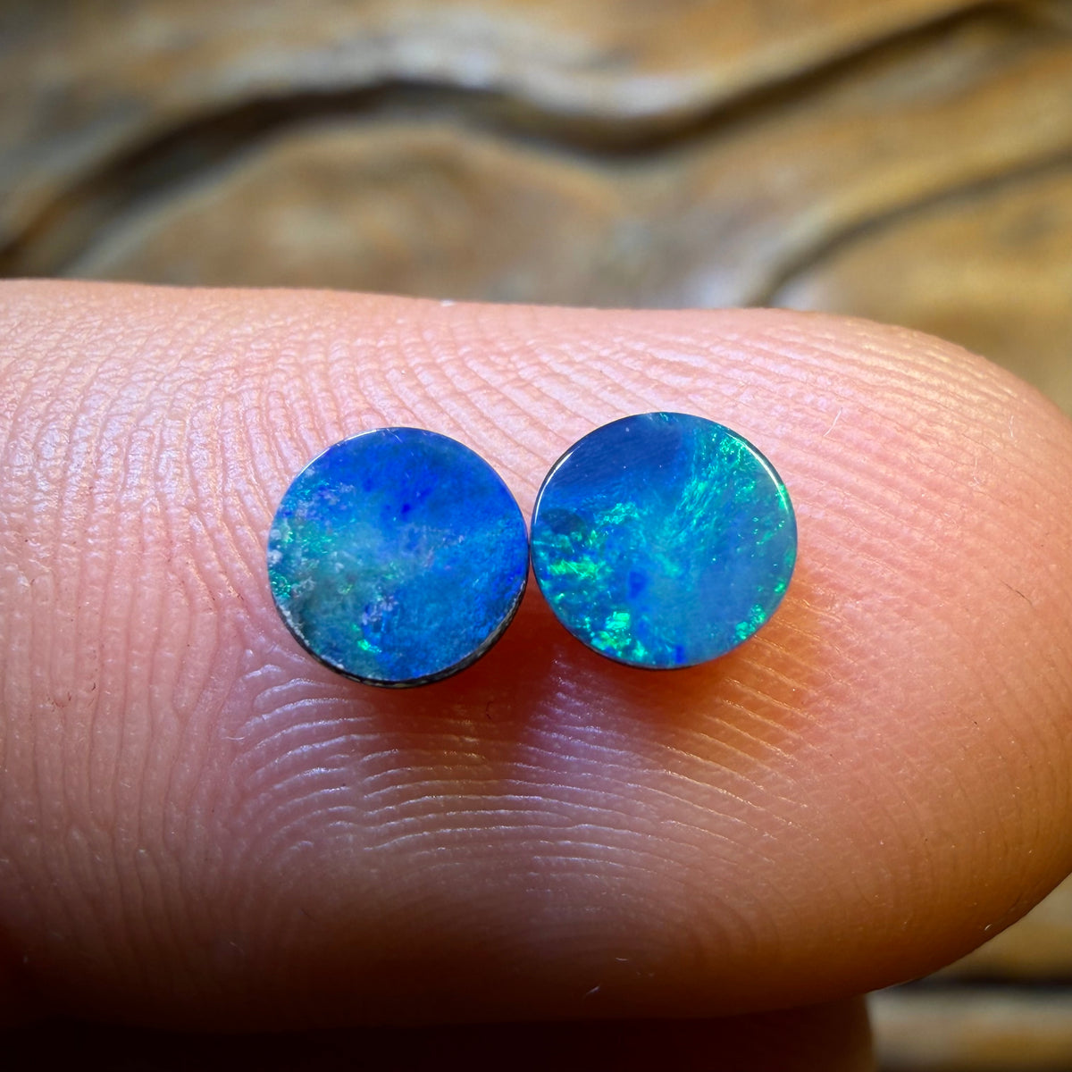 0.9cts - Australian Boulder Opal Doublet Pair