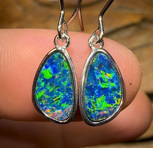 St. Silver - Vibrant Queensland Boulder Doublet Hook Earrings - Opal Whisperers