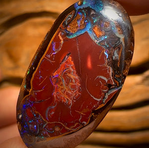 34.2cts - Tribal Queensland Boulder Opal Split and Polished Pair Double Sided