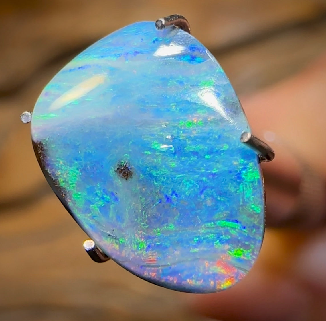 2.9cts - “Ice aka Scandinavian Blue”Queensland Boulder Opal from Winton - Opal Whisperers