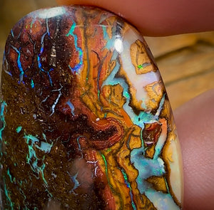 80.9cts - Double Sided Yowah Nut Opal. Tribal Pattern Picture Stone