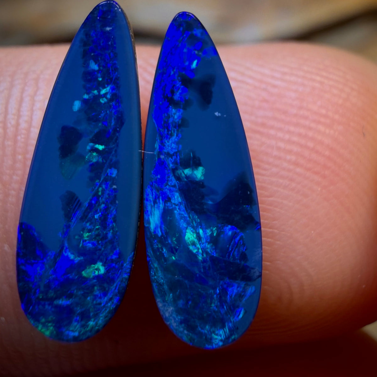 Dad and Mum Card! 2.8cts - Australian Boulder Opal Doublet Pair