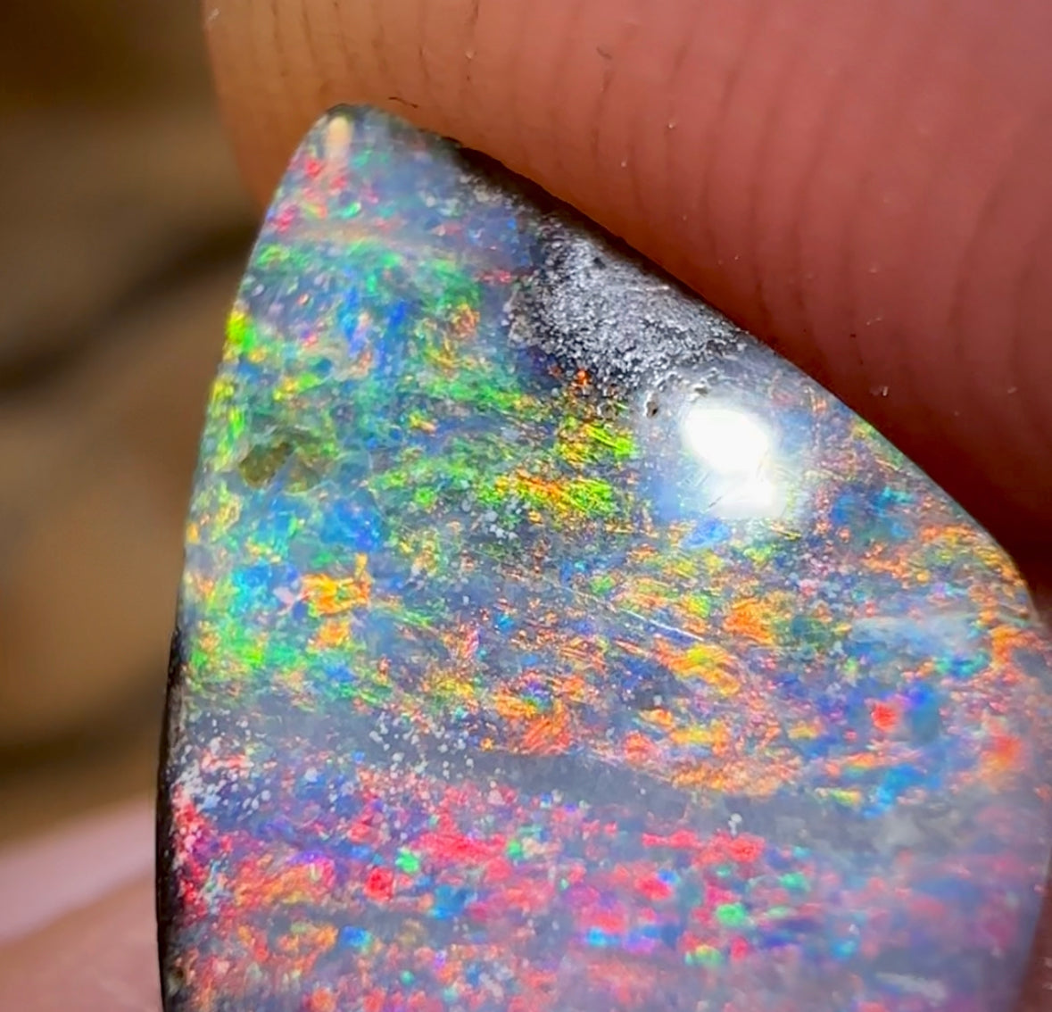 3.8cts - “Red Fire Sunset” Australian Boulder Opal from Winton - Opal Whisperers