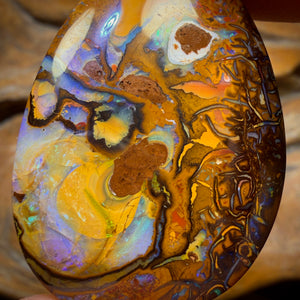 74.4cts - Awesome Tribal Yowah Nut Opal. Australian Opal Picture Stone
