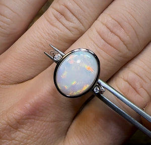 St. Silver - Timeless South Australian Crystal Opal Ring - Opal Whisperers