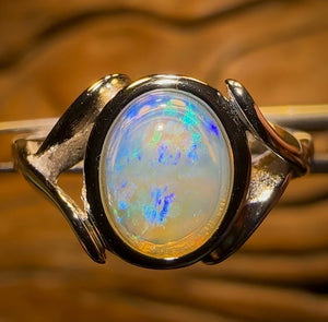 Sterling Silver - South Australian Crystal Opal Ring