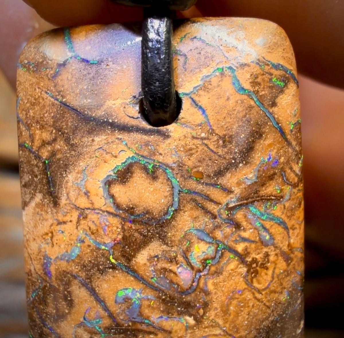 30 x 18mm - Drilled Tribal Queensland Boulder Opal Necklace