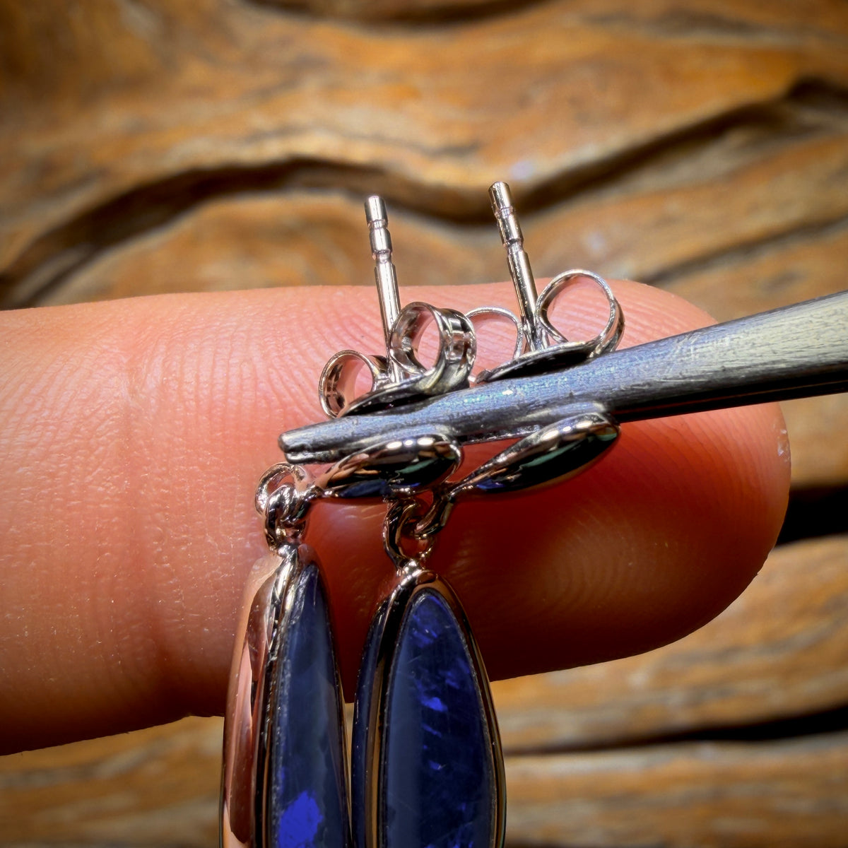 WILDCARD! Sterling Silver - Australian Boulder Opal Doublet Drop Stud Earrings