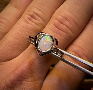 Sterling Silver - South Australian Crystal Opal Ring