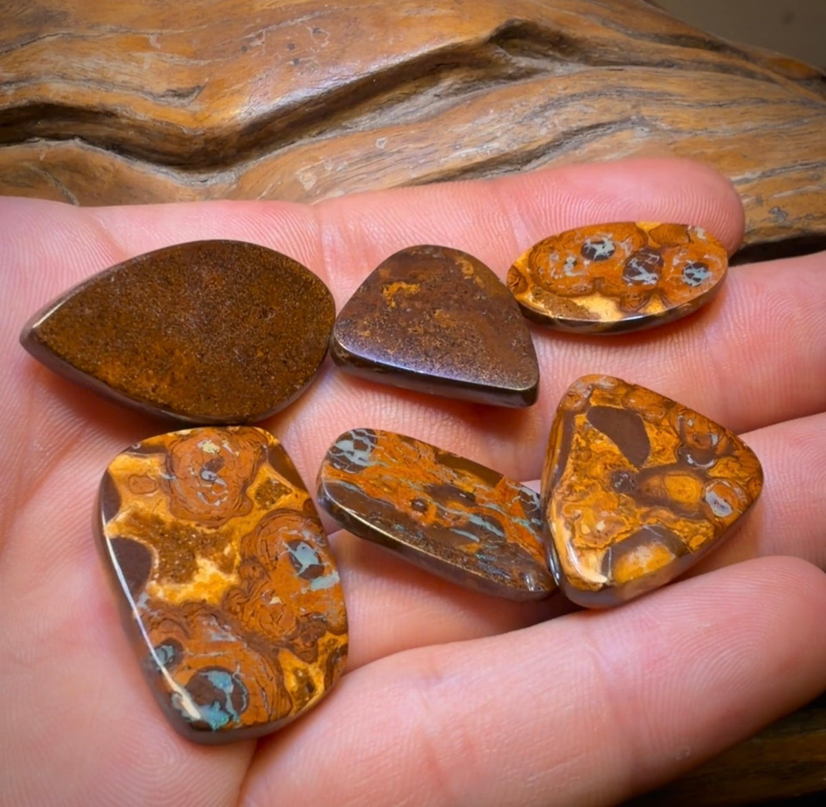 107.8cts - 6x Australian Boulder Opal’s. Wholesale Dealers Parcel