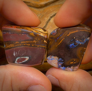 197.3cts - GEM Queensland Boulder Opal Split Pair. Isaac’s Cut!