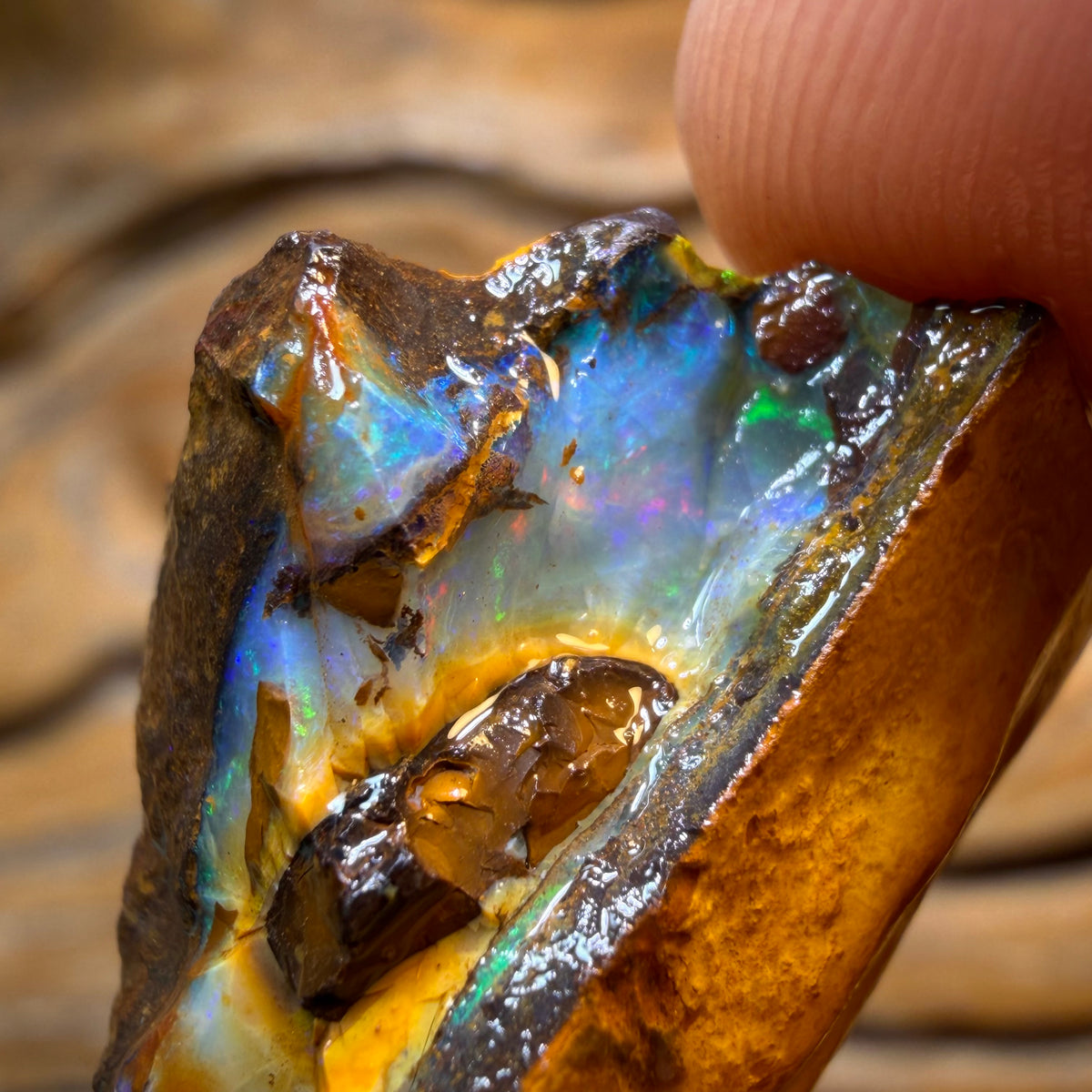 47.1cts - Partial Yowah Nut Crystal Centre Opal Rough Piece