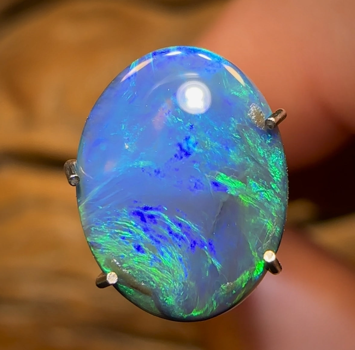 1.9cts - Solid Black Opal from Lightning Ridge