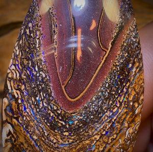 Solid Tribal Queensland Boulder Opal Pendant