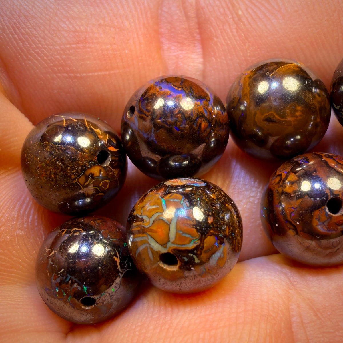 Approx 9-10cts Each - 1 x Drilled Boulder Opal Tribal Bead Multiples Available