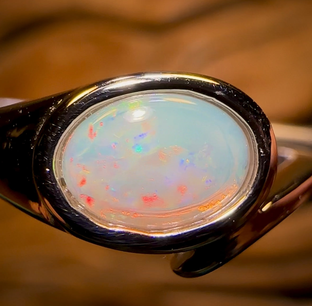 Sterling Silver - South Australian Crystal Opal Ring