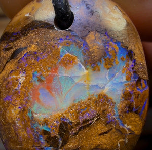 26 x 21mm - Drilled Queensland Boulder Opal Necklace