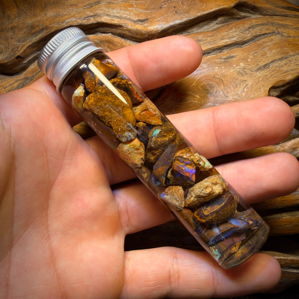 133cts - Jar of Yowah Nut Opal Rough w/ Fossil Opal