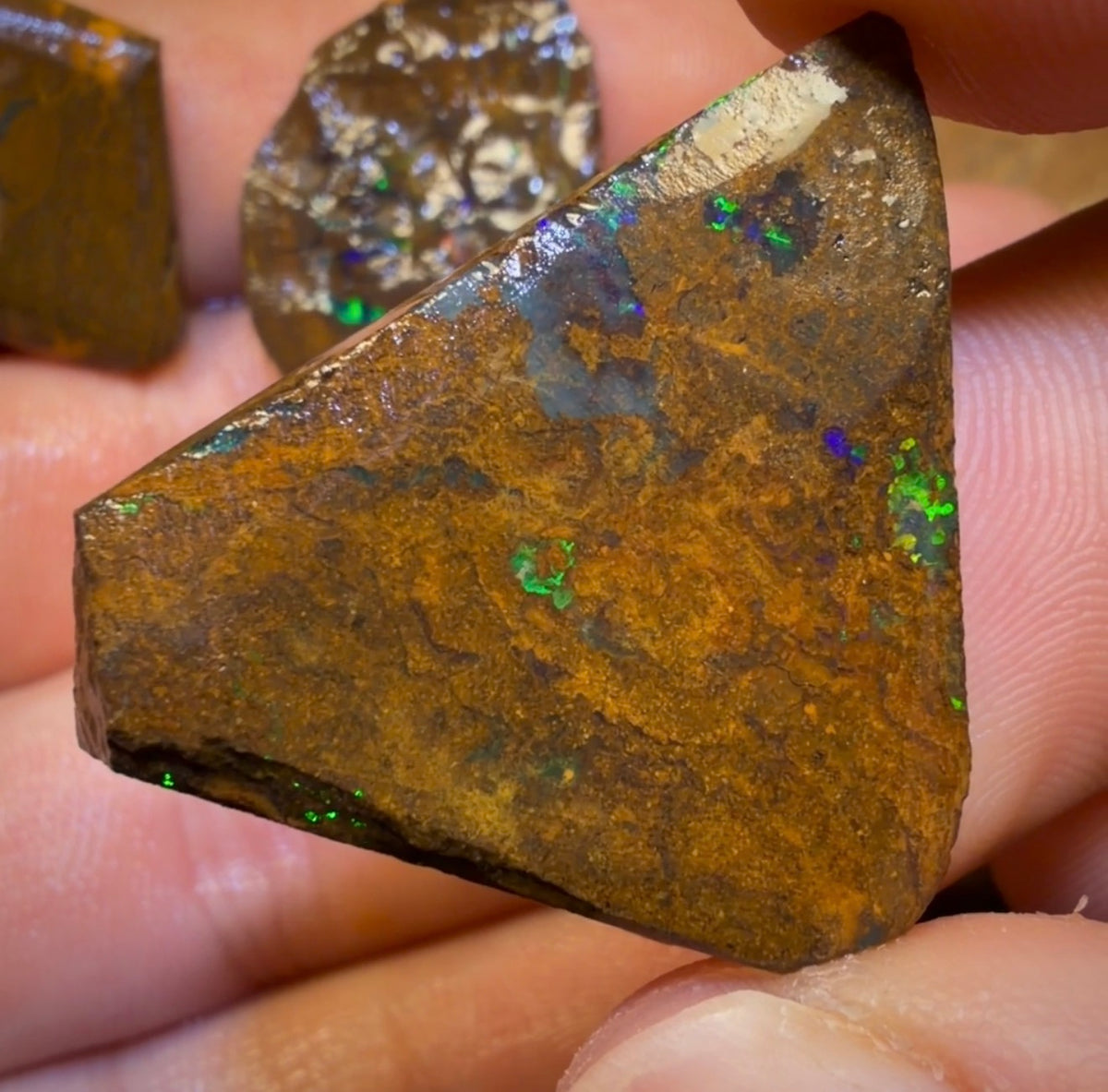 🔒74.8cts - 3x Queensland Boulder Opal Rubs. Bubble Band