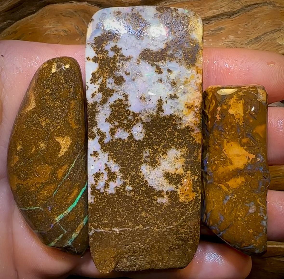 701.5cts - 3x Mixed Queensland Boulder Opal Rubs