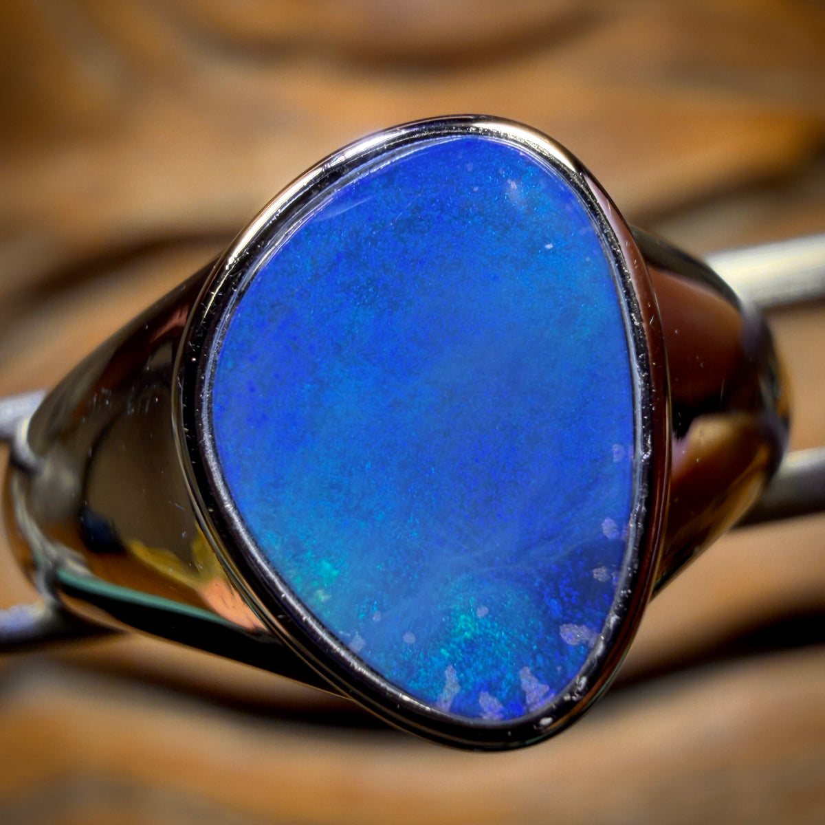🔨 AUCTION 🔨 Sterling Silver - Queensland Boulder Opal Doublet Ring Unisex