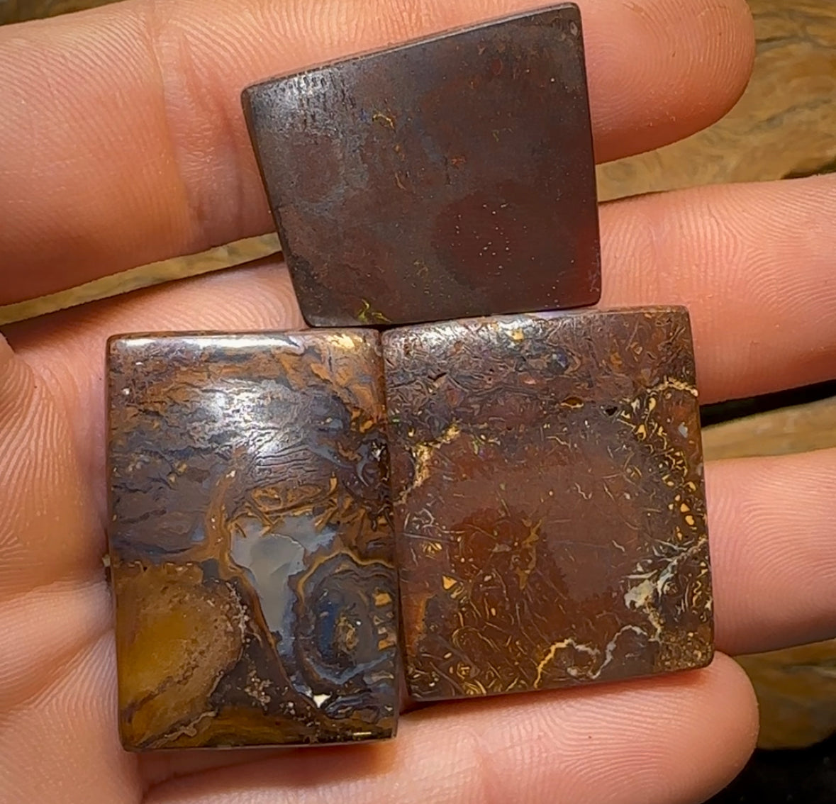 126.1cts - 3x Tribal Queensland Boulder Opal Parcel - Opal Whisperers