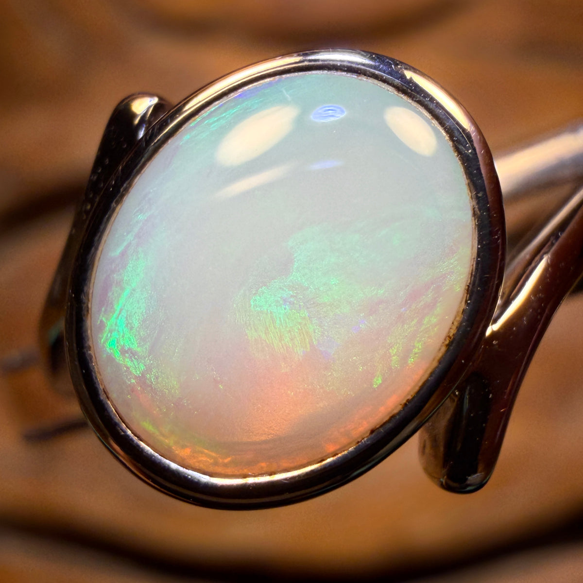 Sterling Silver - South Australian White Opal Ring