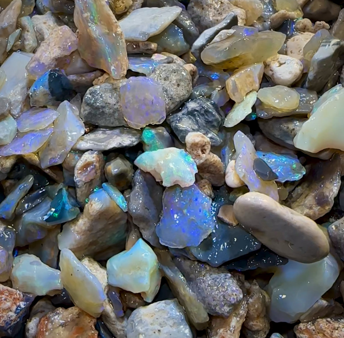 100cts - NEW Buy one get one FREE! Lightning Ridge Opal Rough Chip Parcels. BULK LISTING BARGAIN