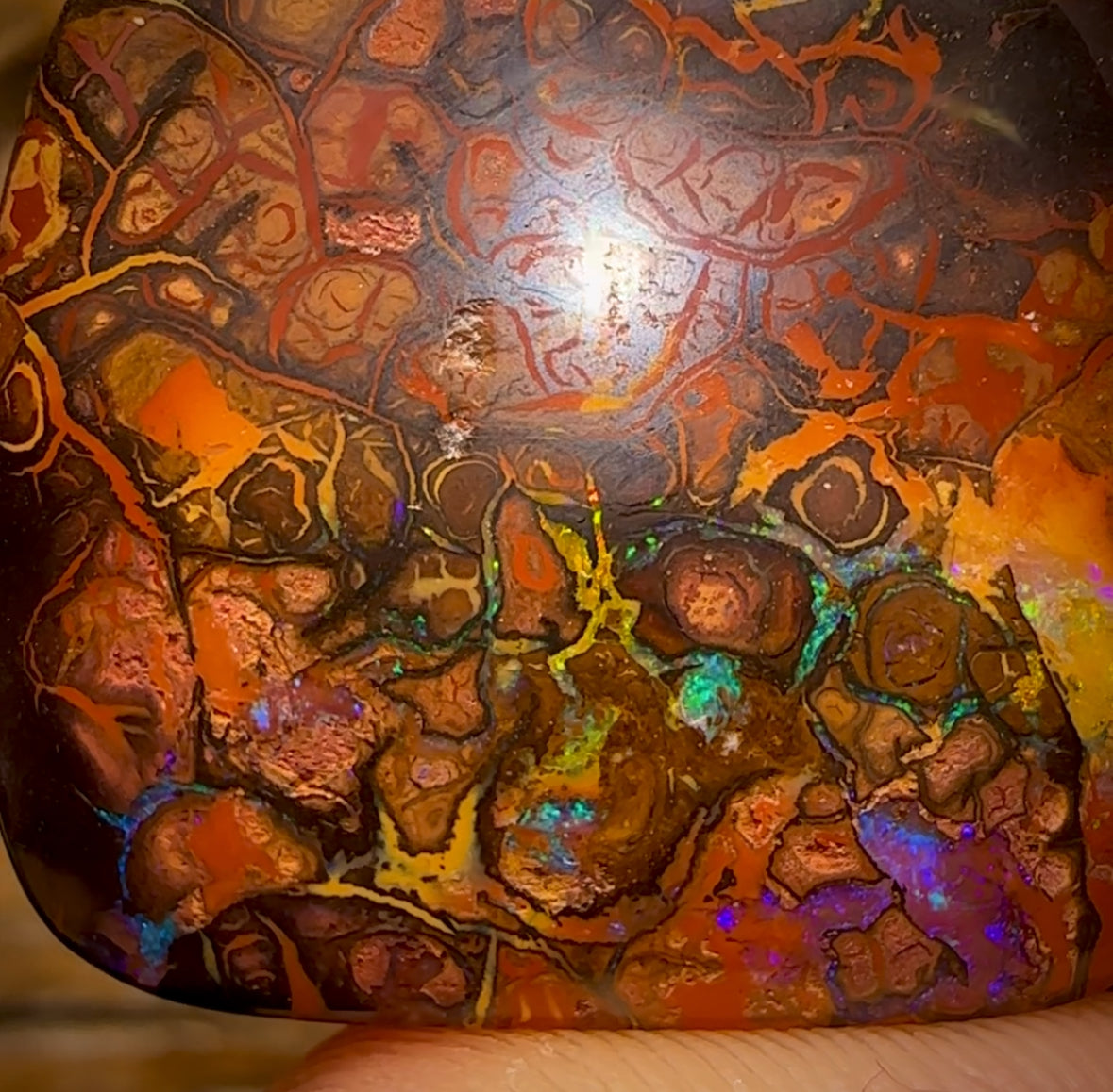 96.1cts - Artistic Tribal Yowah Nut Opal. Australian Boulder Opal