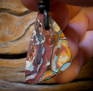 31 x 20mm - Drilled Tribal Queensland Boulder Opal Necklace