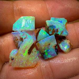 41cts - 10x Australian Yowah Wood Fossil Crystal Opal Rough Pieces. Highly Prized Material