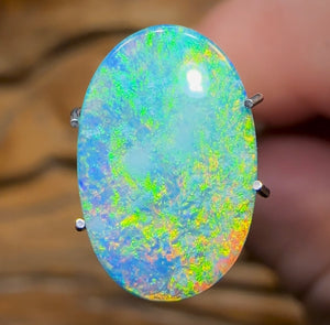 3.6cts - Lightning Ridge Black Opal Doublet. "Chemical Fire"