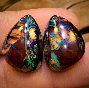 38.7cts - Tribal Queensland Boulder Opal Matching Pair