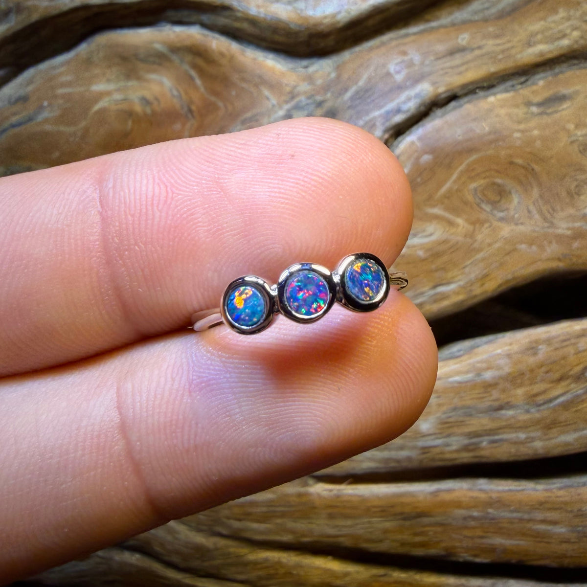 Sterling Silver - Queensland Boulder Opal Doublet Ring