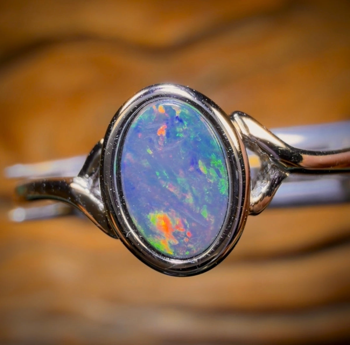 Sterling Silver - Queensland Boulder Opal Doublet Ring