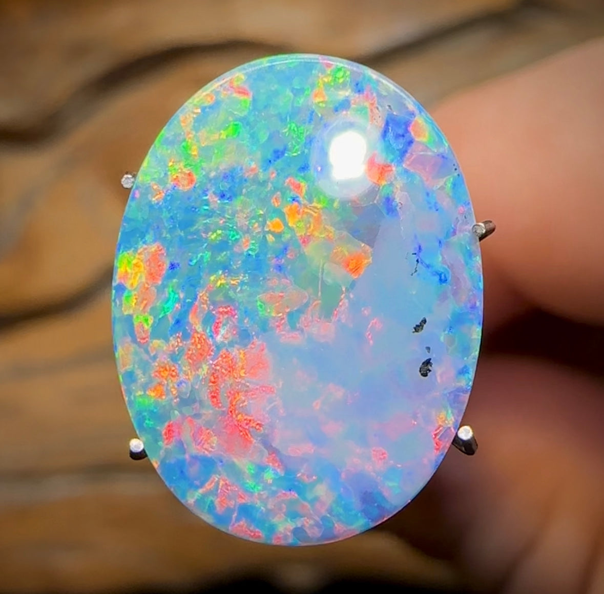 4.9cts - Lightning Ridge Black Opal Doublet. Old School - Opal Whisperers